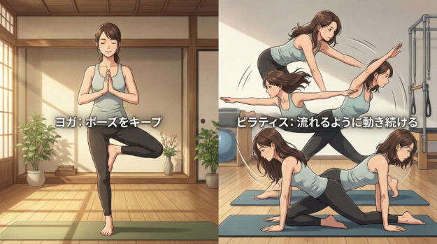 動き方の違い──ポーズをキープ vs 流れるように動き続ける
